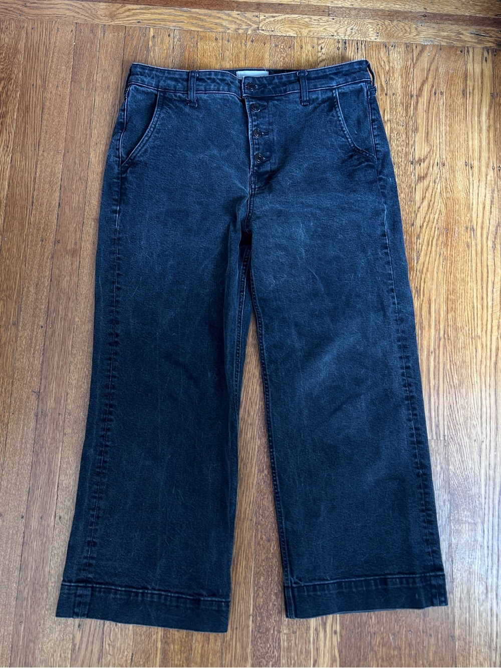 Everlane Charcoal Black Wide-Leg Jeans